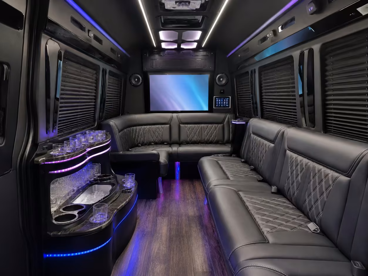 14 passenger sprinter limousine inside