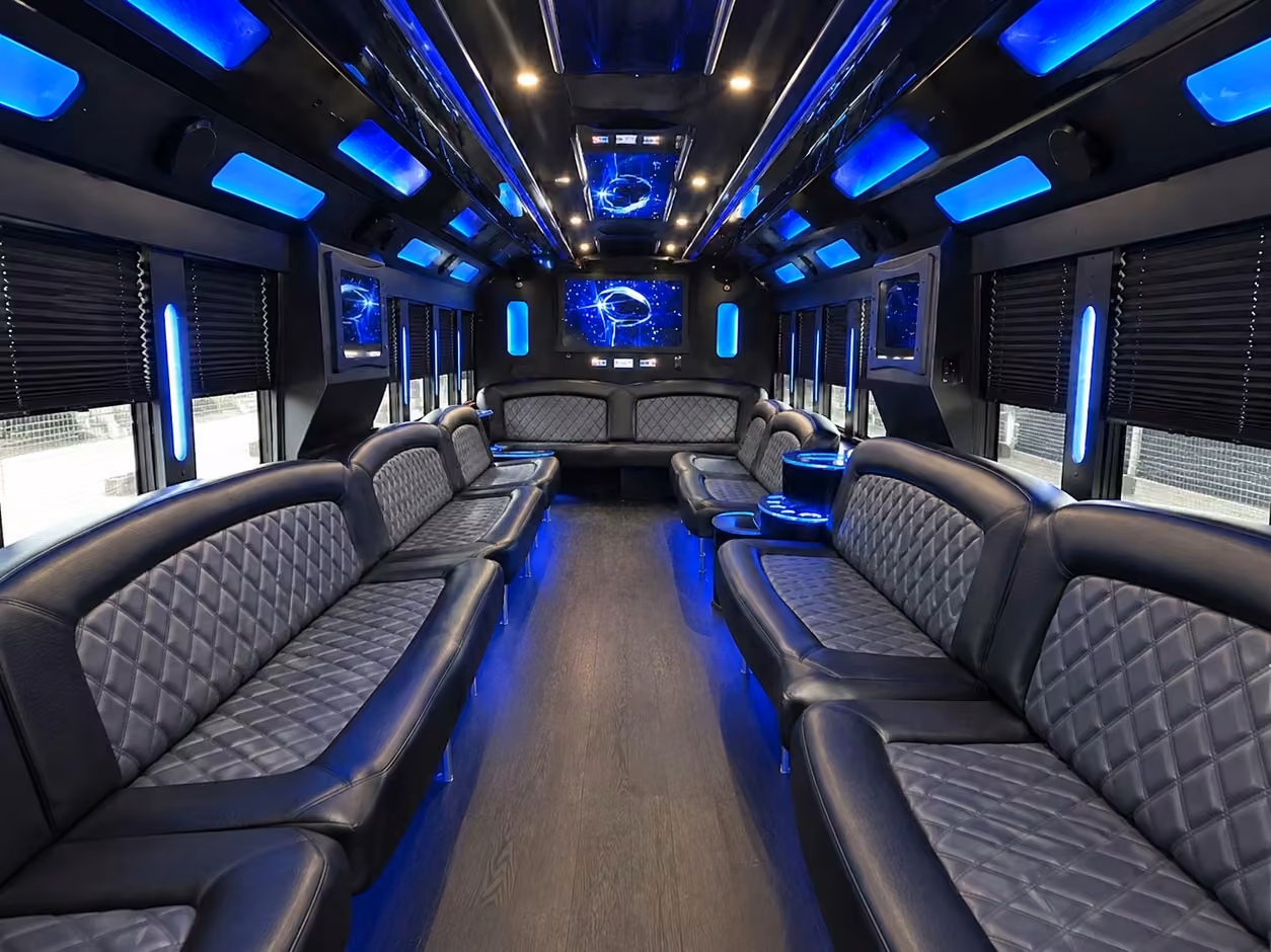 15 passenger party bus inside