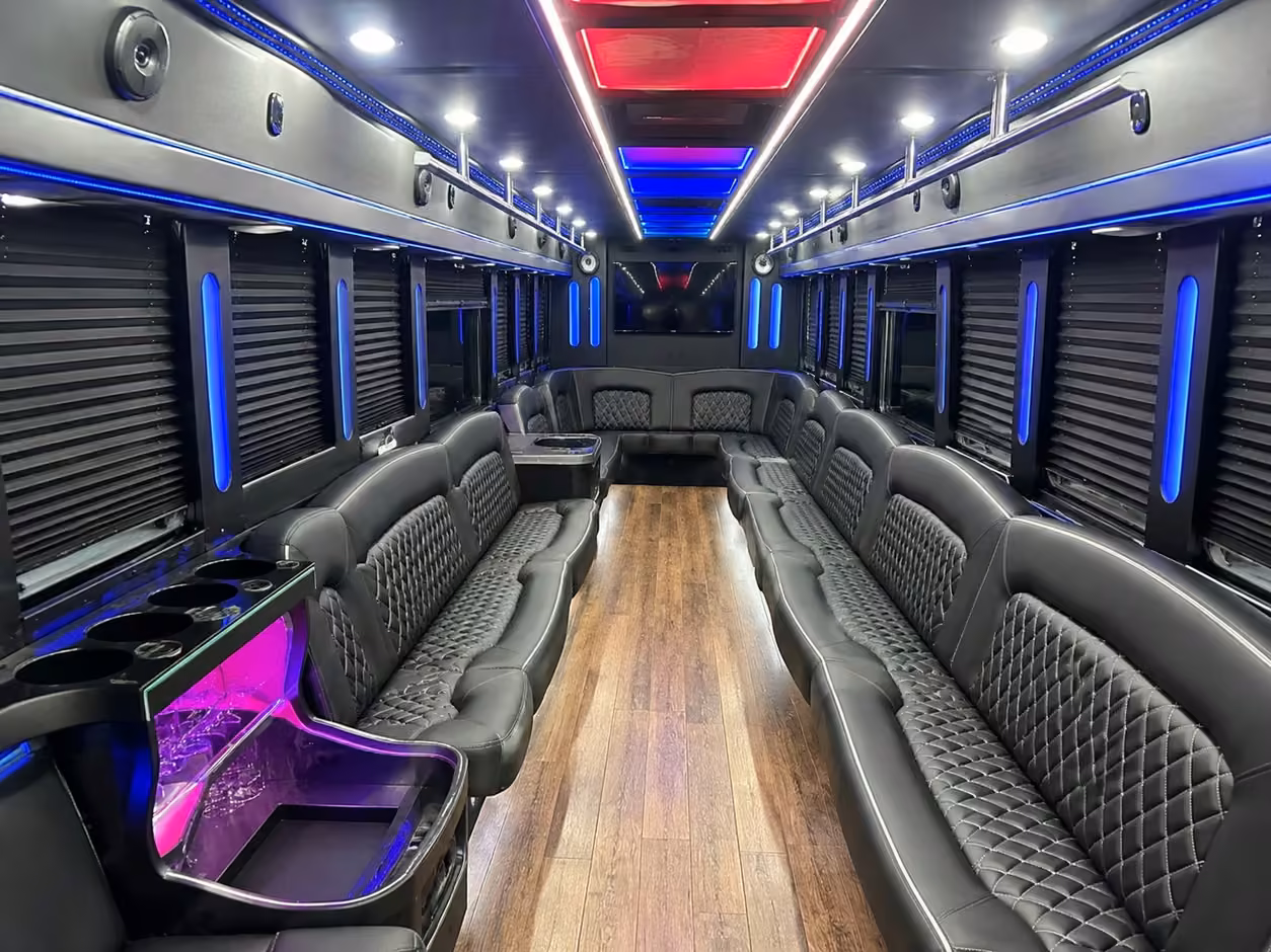 15 passenger party bus interior