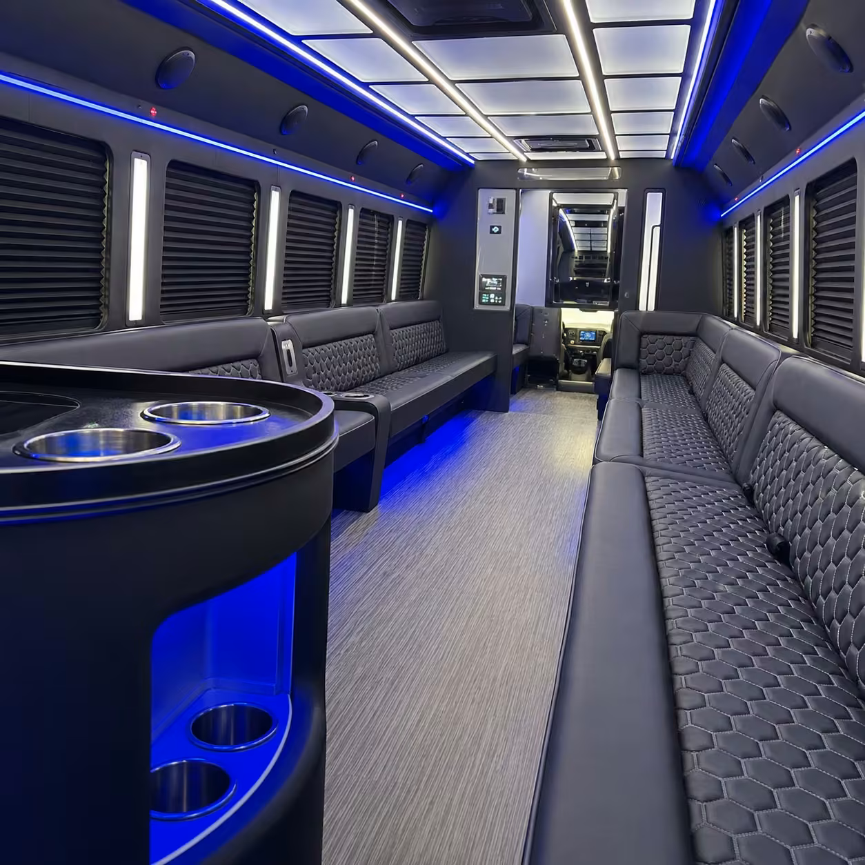 40 passenger party bus inside