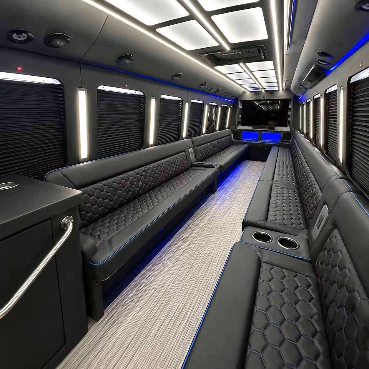 50 passenger party bus interior